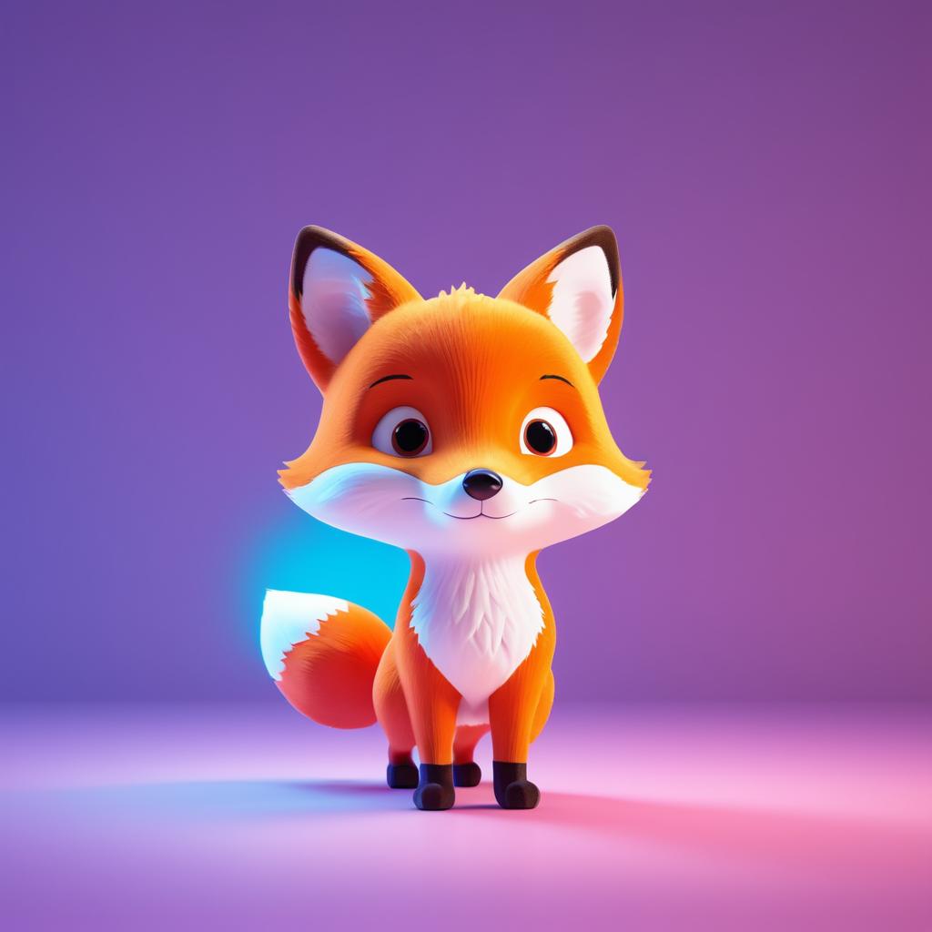 Playful 3D Fox Character Illustration