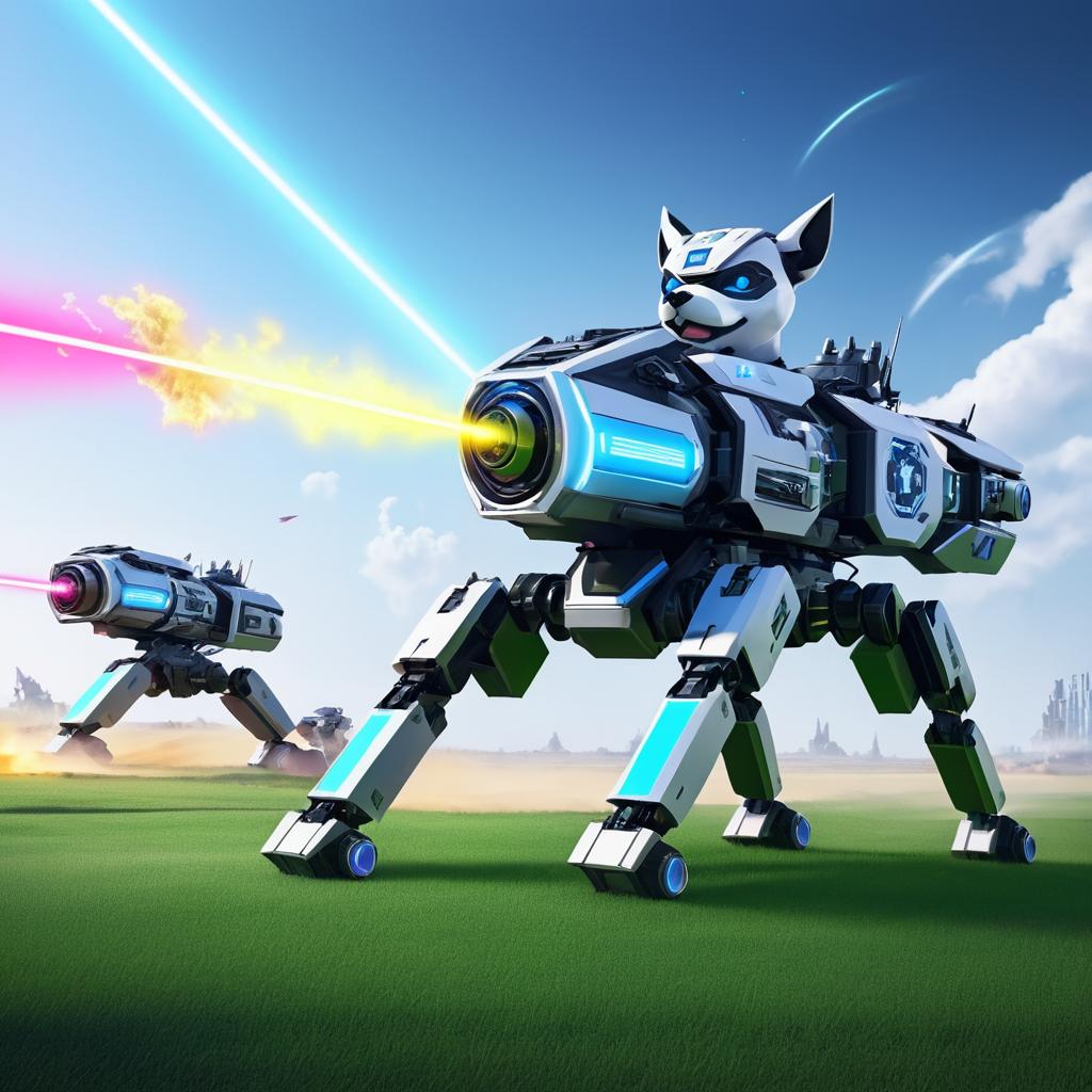 Battlefield Robot Dog with Laser Cannon