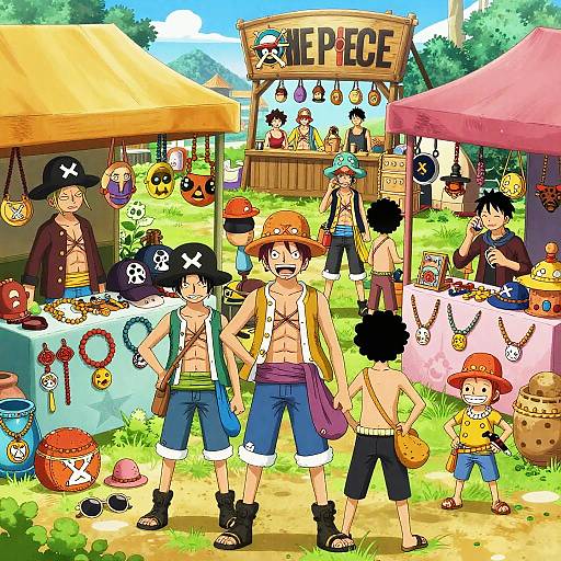 Vibrant One Piece Market Scene