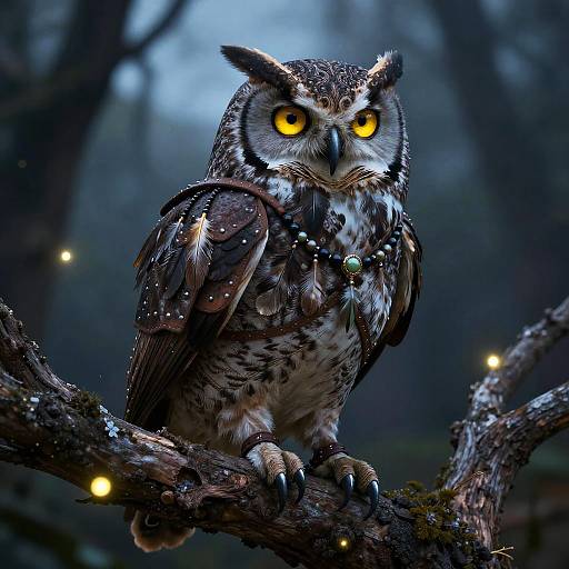 Owlfolk Warrior on Gnarled Branch