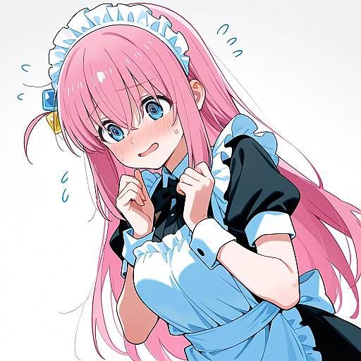 Flustered Maid Bocchi in Black Dress