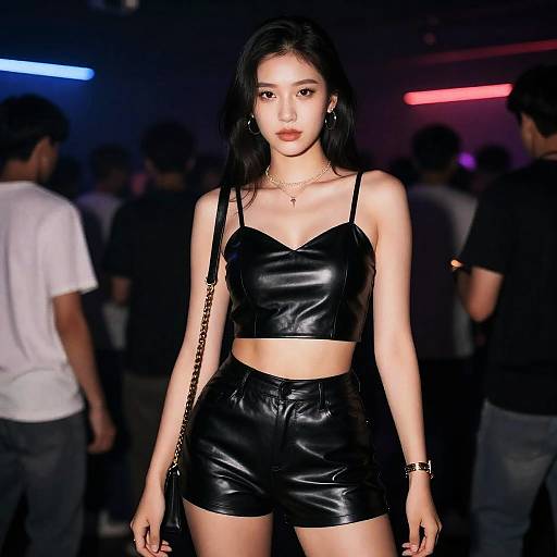 European Rave Woman in Leather