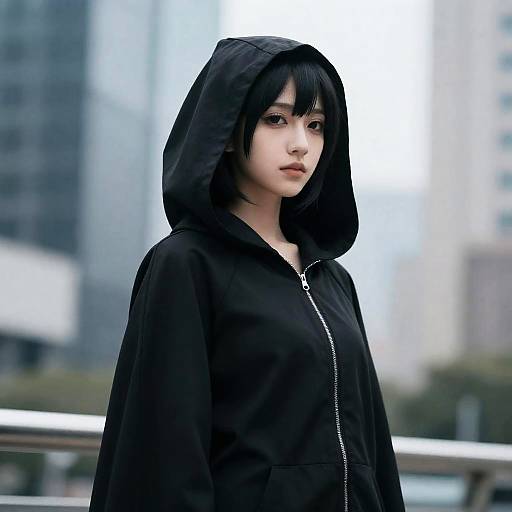 Black Eyed Hooded Woman Cosplay