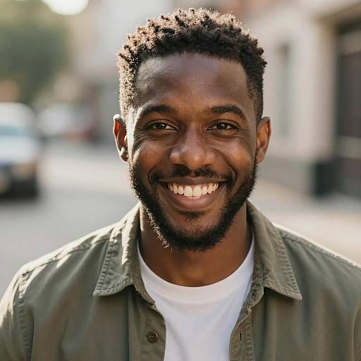 Smiling African American Man in Outdoor Light