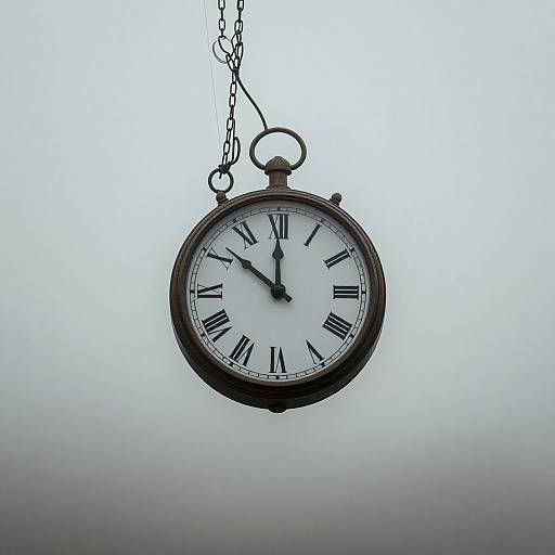 Vintage Floating Clock with Roman Numerals