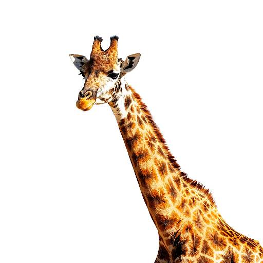 Vibrant Giraffe Portrait on White