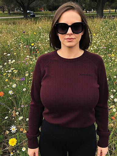 Casual Woman in Floral Meadow