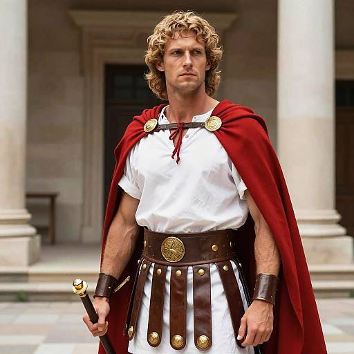 Roman God Costume with Red Cape