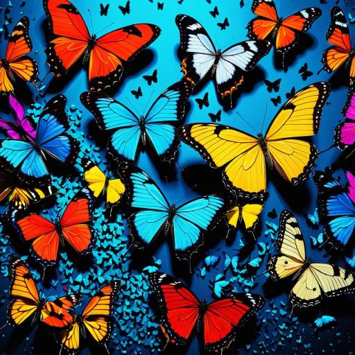 Vibrant Abstract Digital Butterflies