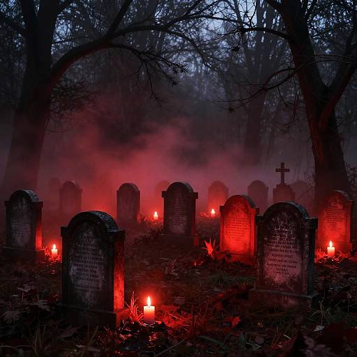 Red Luminescent Haunted Graveyard