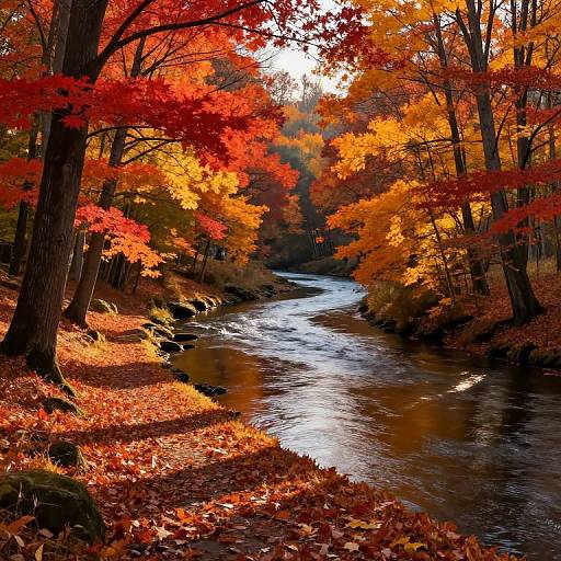 Vibrant Autumn River Landscape