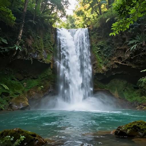 Serene Forest Waterfall Scene
