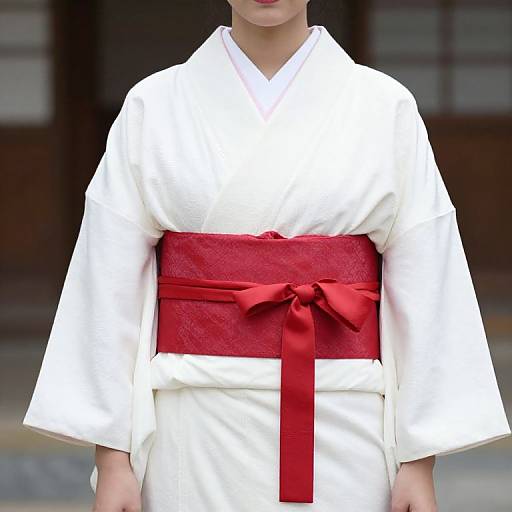 Female in Kimono with Red Ribbon
