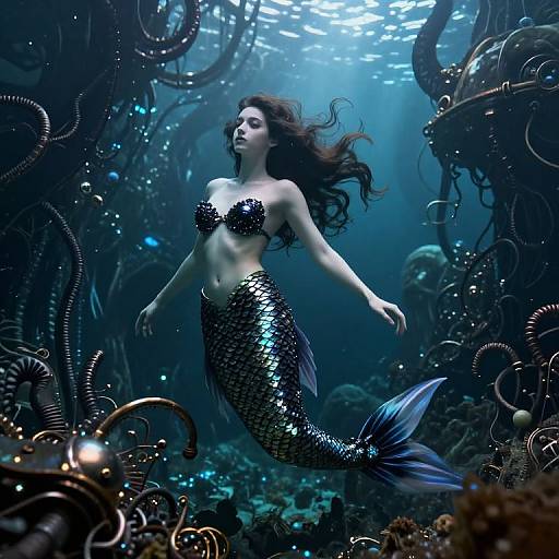 Ethereal Mermaid in Alien Abyss