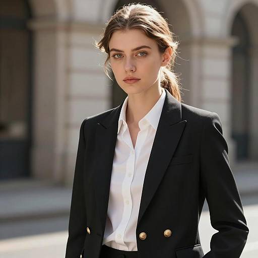 Elegant Businesswoman in Armani Attire