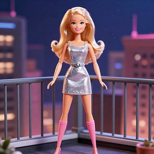 Ultra-Realistic Blonde Barbie on Rooftop