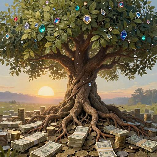 Kapital Tree with Gem Leaves