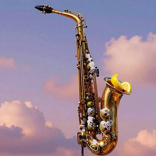 Surreal Vintage Jazz Saxophone Still-Life