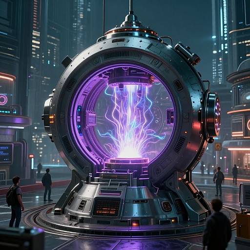 Cyberpunk Teleportation Machine Scene