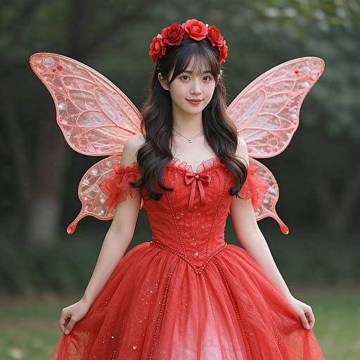 Ruby Red Fairy Costume Woman