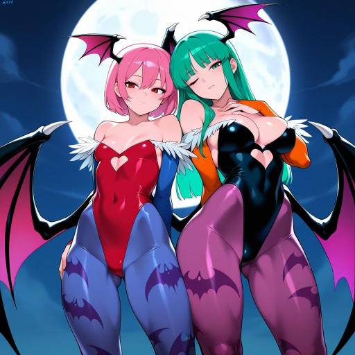 Demon Girls Under the Moonlight