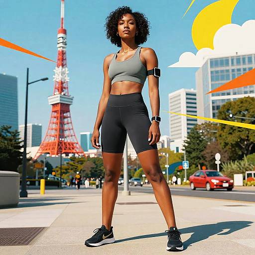 Full-Body Tokyo Abstract Athletic Woman