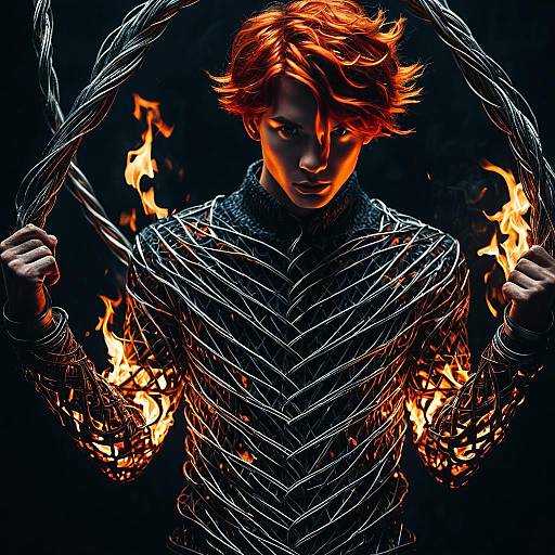 Surreal Portrait of a Fiery Young Man