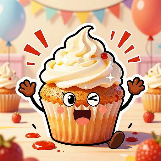 Quirky Cartoon Cupcake Characters