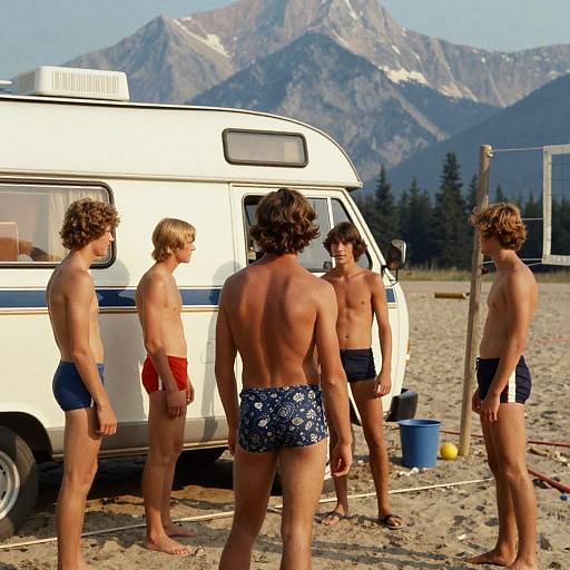 1970s Teen Artists at Banff Beach