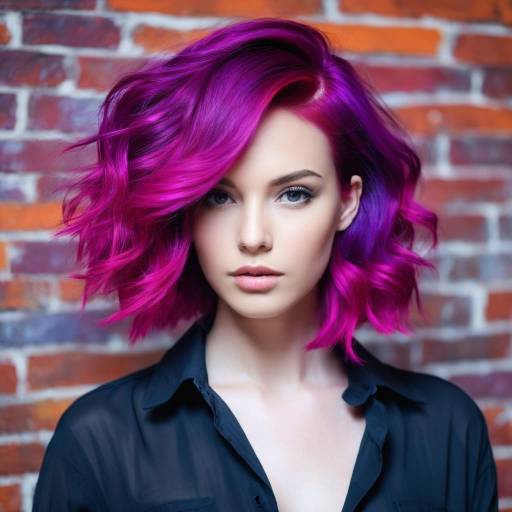 Young Woman with Vivid Magenta Hair