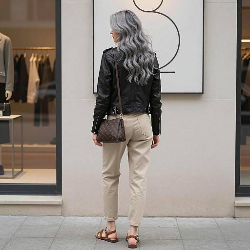 Casual Urban Fashion with Minimalist Background