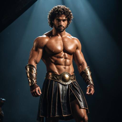 Muscular Male in Hercules Cosplay Costume