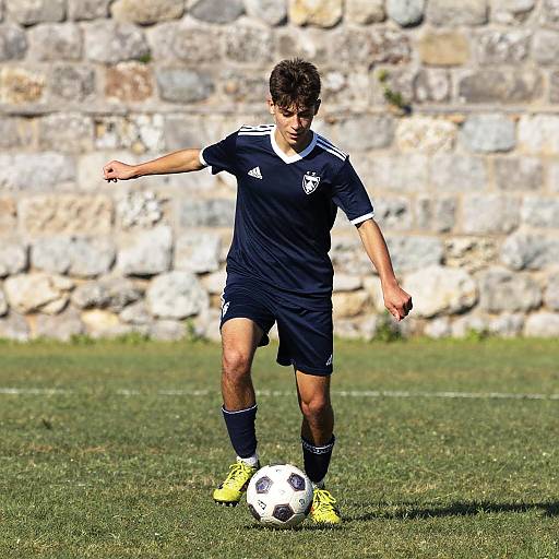 Italian Teenage Boy Playing Soccer