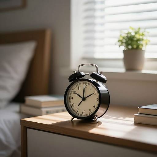 Morning Alarm Clock in Cozy Bedroom
