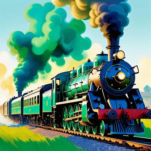 Ethereal Locomotive in Vibrant Impressionism Ethereal Locomotive in Vibrant Impressionism