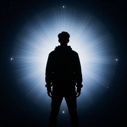 Hooded Silhouette Before Radiant Halo