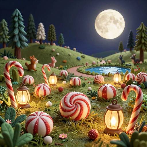 Moonlit Peppermint Marsh Illustration