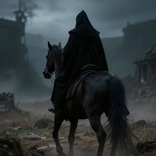 Dark Emissary on Black Horse