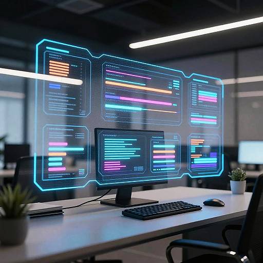 Futuristic Digital Workspace Interface