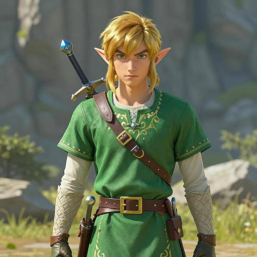 Realistic Young Elf Character in Nature