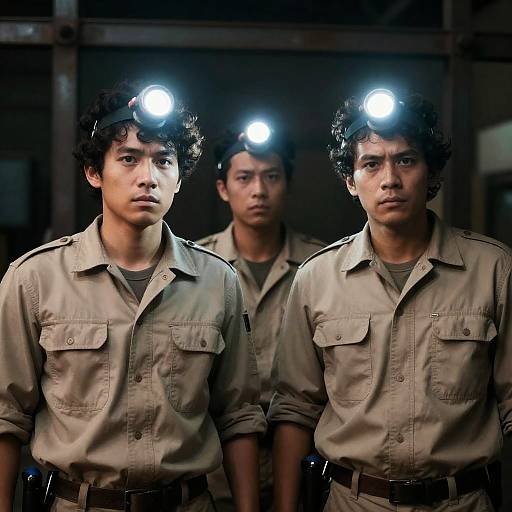 Men in Industrial Setting with Headlamps