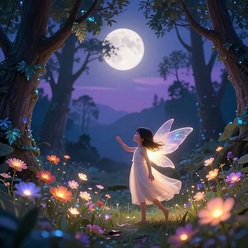 Ethereal Girl in Enchanted Forest