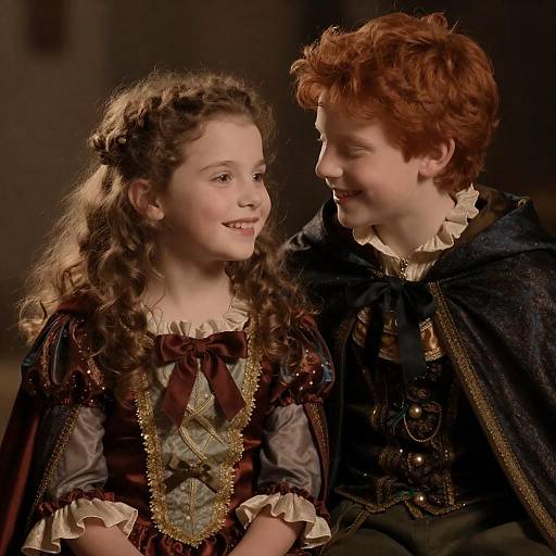 Whimsical Photograph of Curly-haired Children