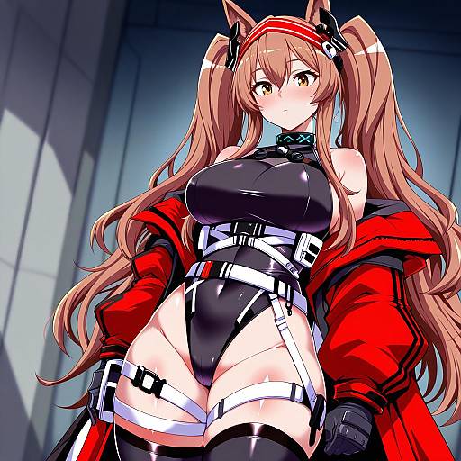 Illustration of Angelina (distinguished visitor) (arknights), arknights in the style of Sako (bosscoffee)