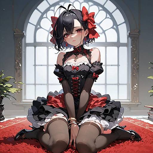 Gothic Night Pinup Girl Close-Up