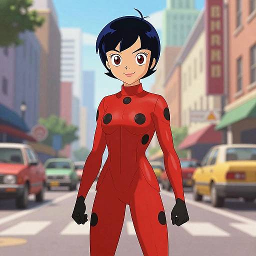Miraculous Ladybug Character in Red and Black Suit