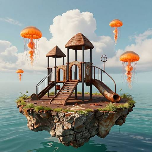 Surreal Floating Island Playground