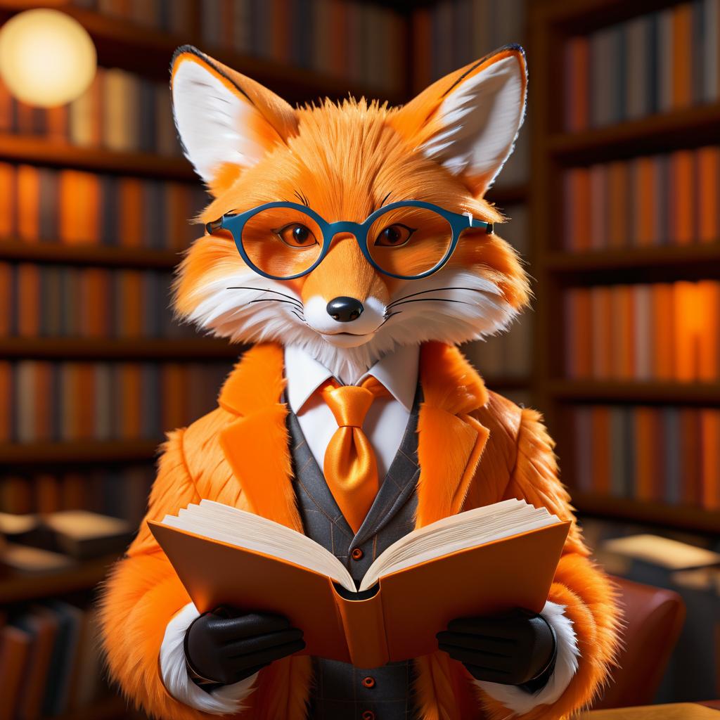 Wise Fox in Glasses and Vest