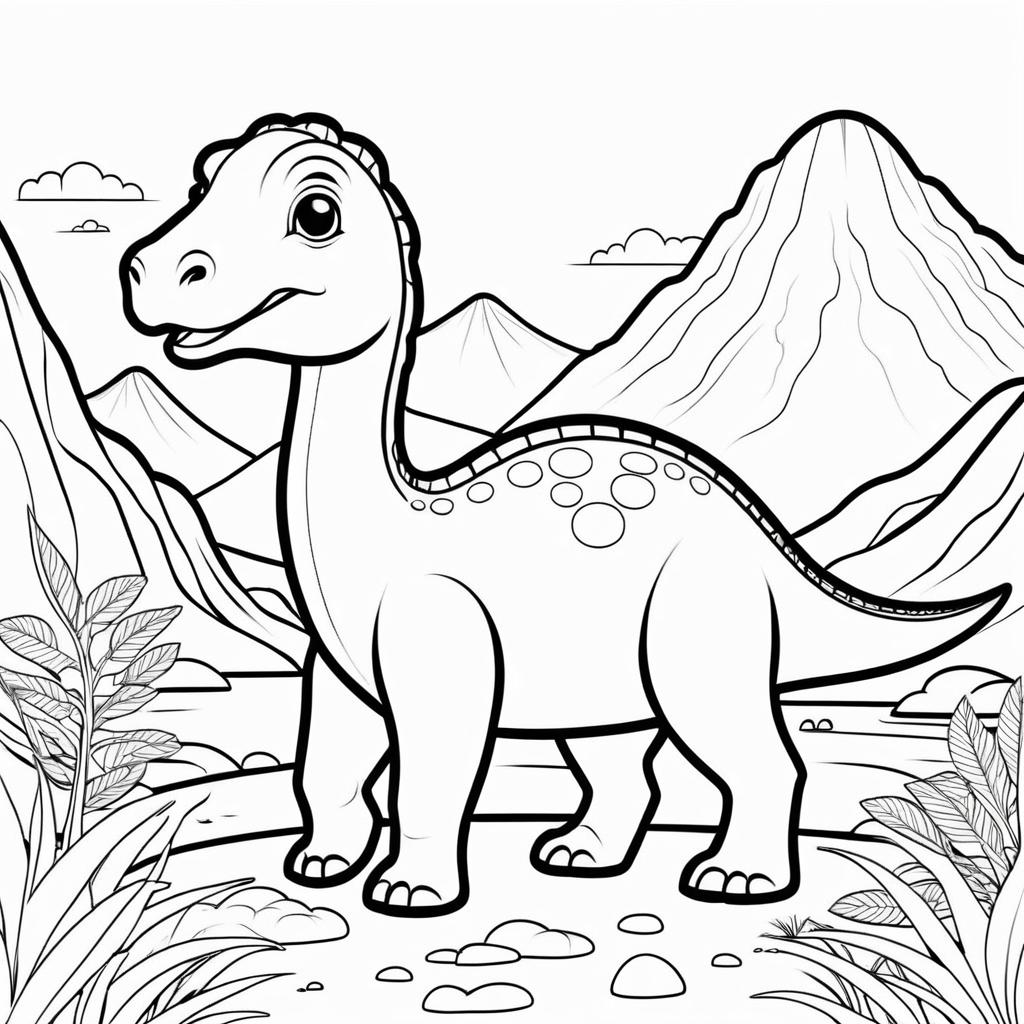 Cute Hadrosaurus for Kids Coloring Book