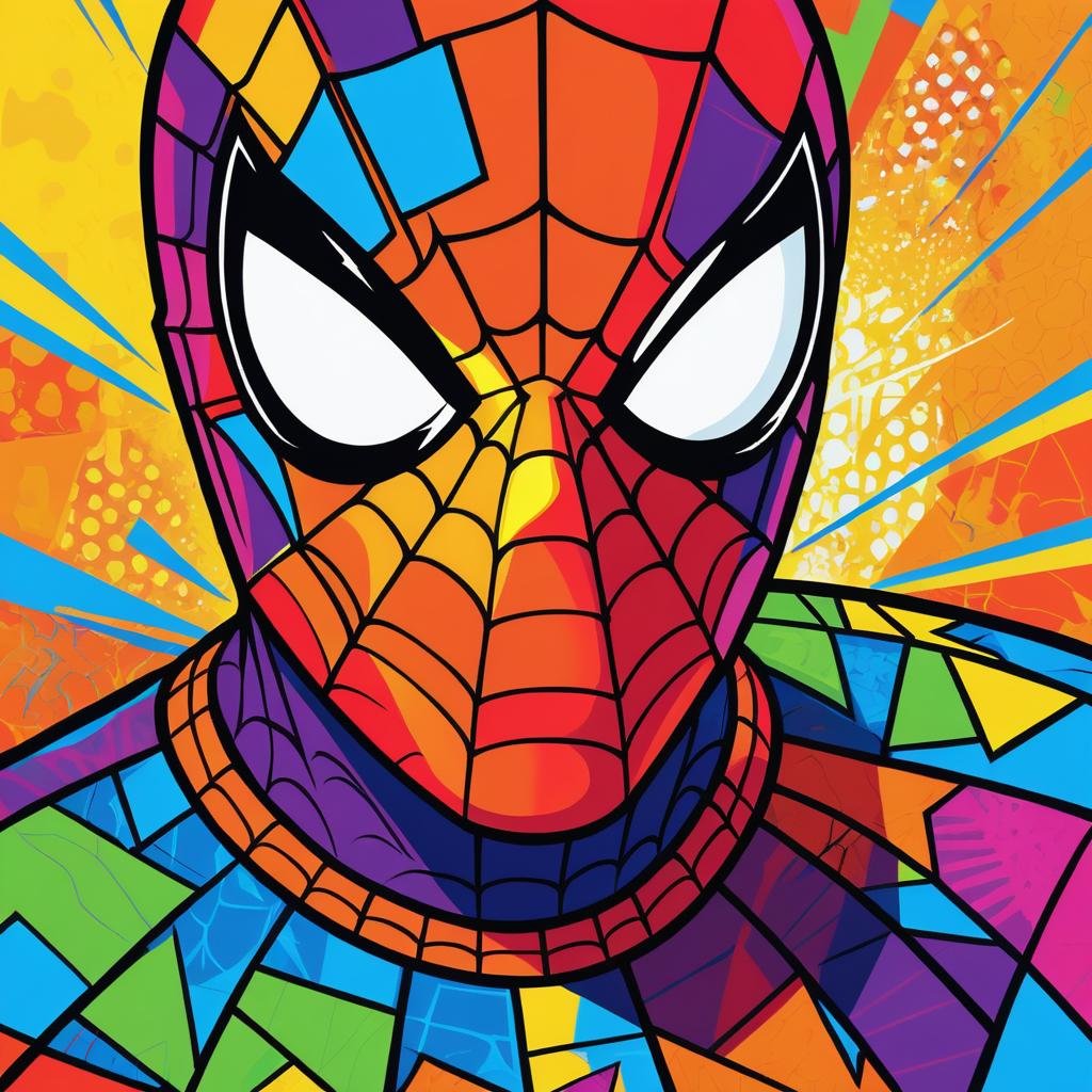 Vibrant Pop Art Spider-Man Portrait